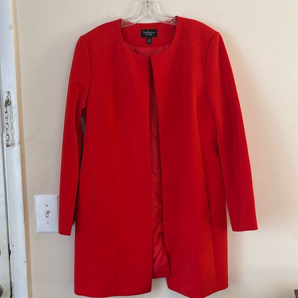 Katherine New York Red Open Front Evening Jacket‎ Size XL NWOT